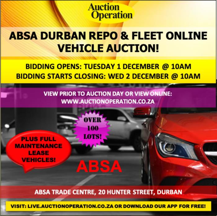 Auction Operation ABSA REPO VEHICLES ONLINE DURBAN