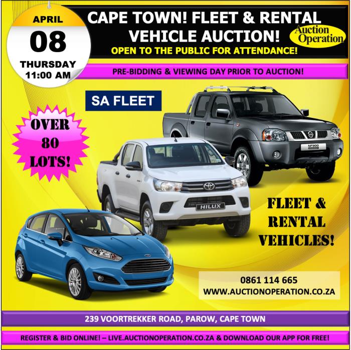 Auction Operation CAPE TOWN! FLEET & RENTAL VEHICLE AUCTION!